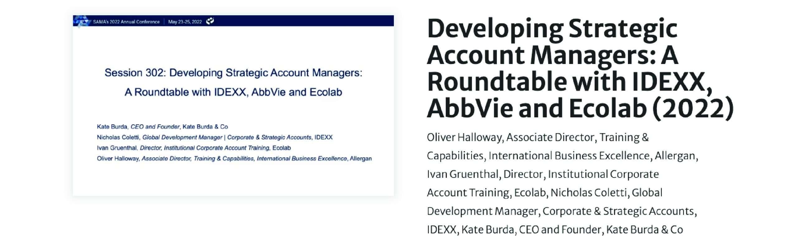 Developing Strategic Account Managers: A roundtable with IDEXX, AbbVie, and Ecolab