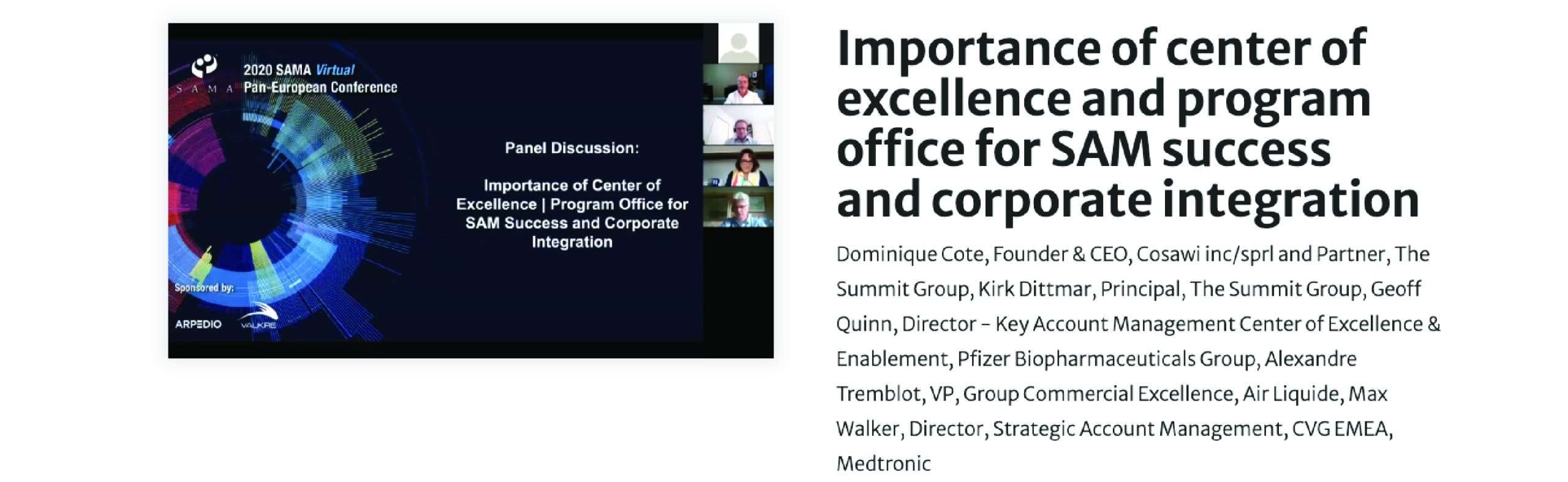 Importance of Center of Excellence and Program Office for SAM Success