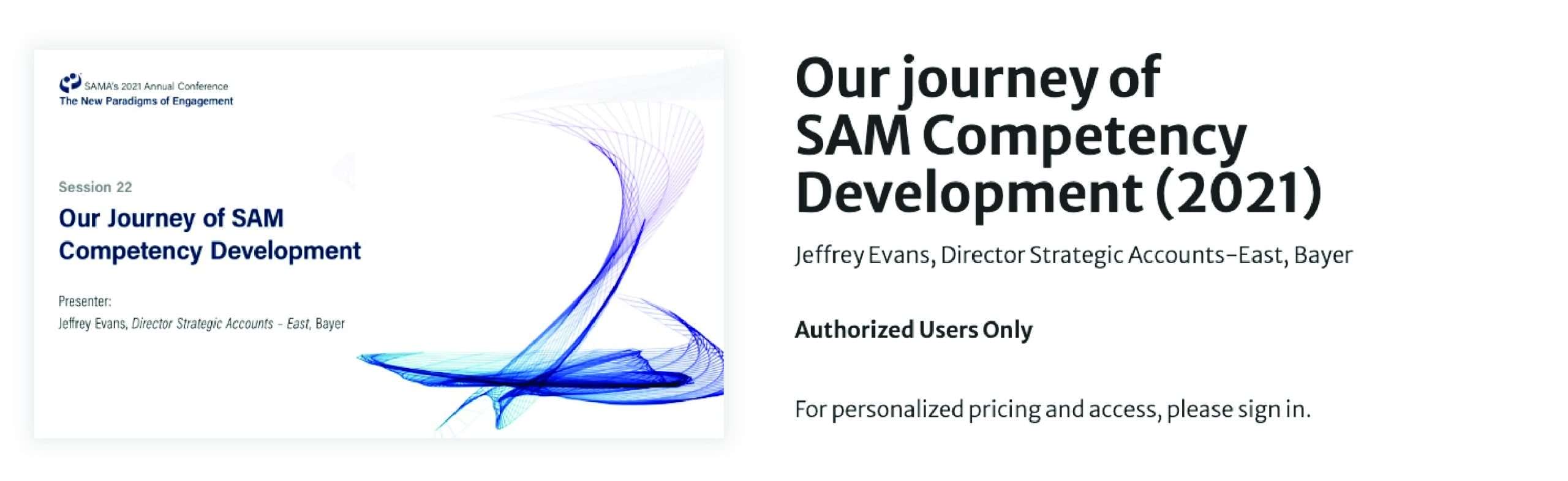 Our Journey of SAM Competency Development