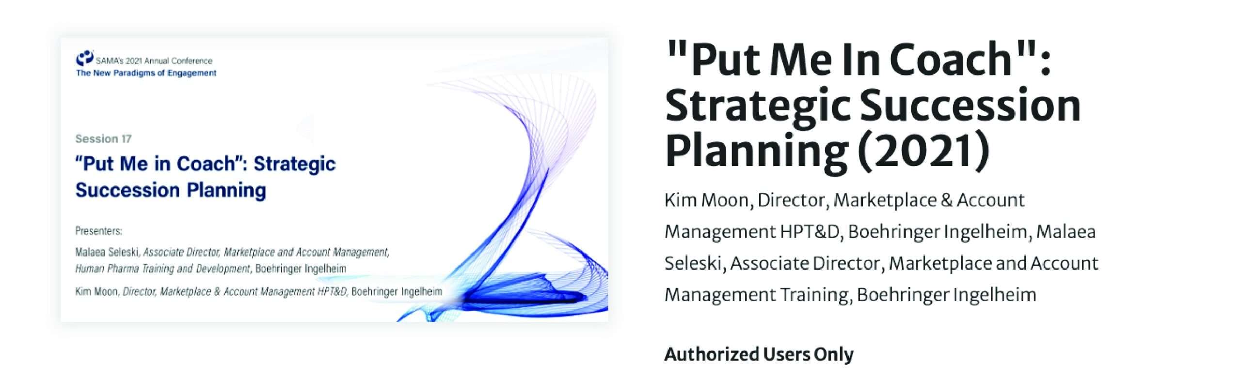 Put Me In Coach: Strategic succession planning