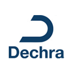Dechra logo featuring a stylized blue letter D above the word Dechra in blue text on a white background.