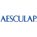 AESCULAP logo in blue capital letters on a white background.